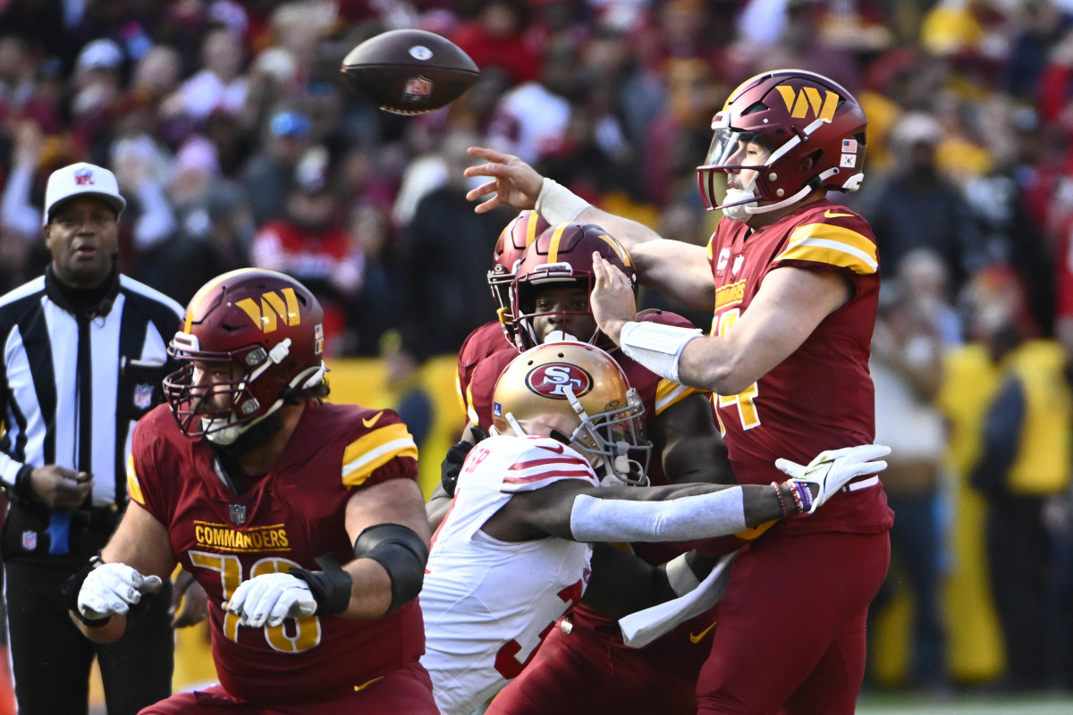 Washington Commanders quarterback Sam Howell vs. the San Francisco 49ers.